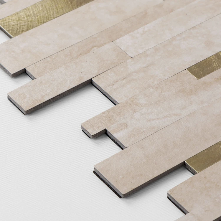 4er-Set selbstklebende 3D-Wanddekorationen mit Lamellenmuster