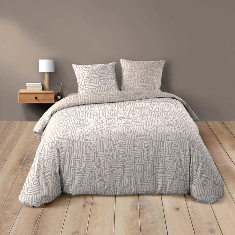 Juego de cama de 3 piezas de algodón geométrico, funda y fundas de almohada