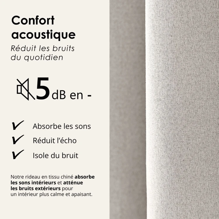 Rideau 100% occultant double face galon fronceur MIDNIGHT