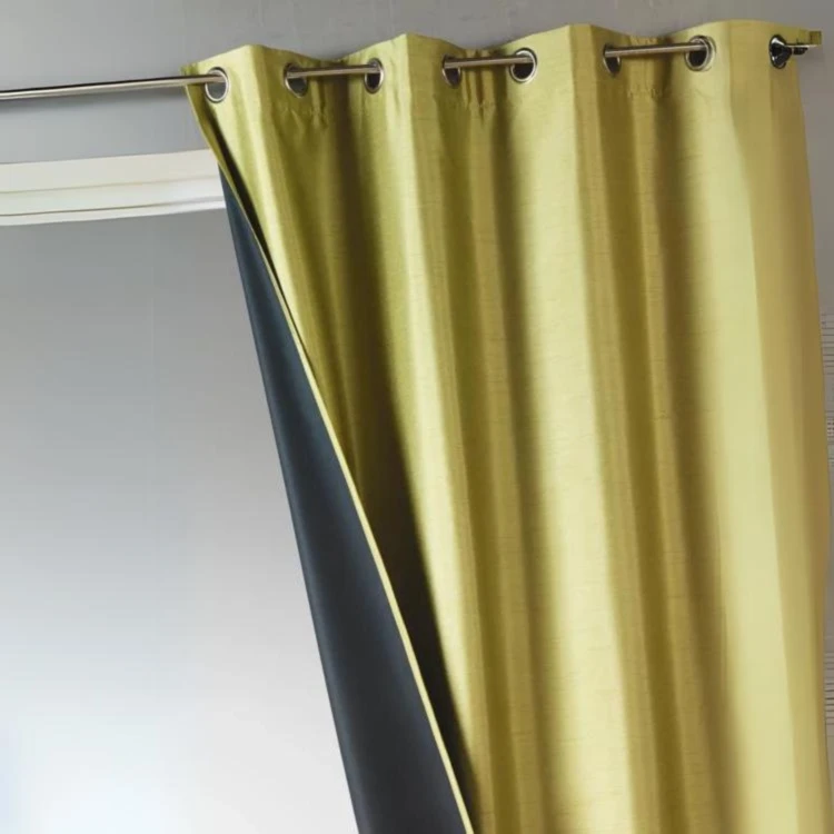Cortina lisa de shantung, 100% opaca, com 3 camadas