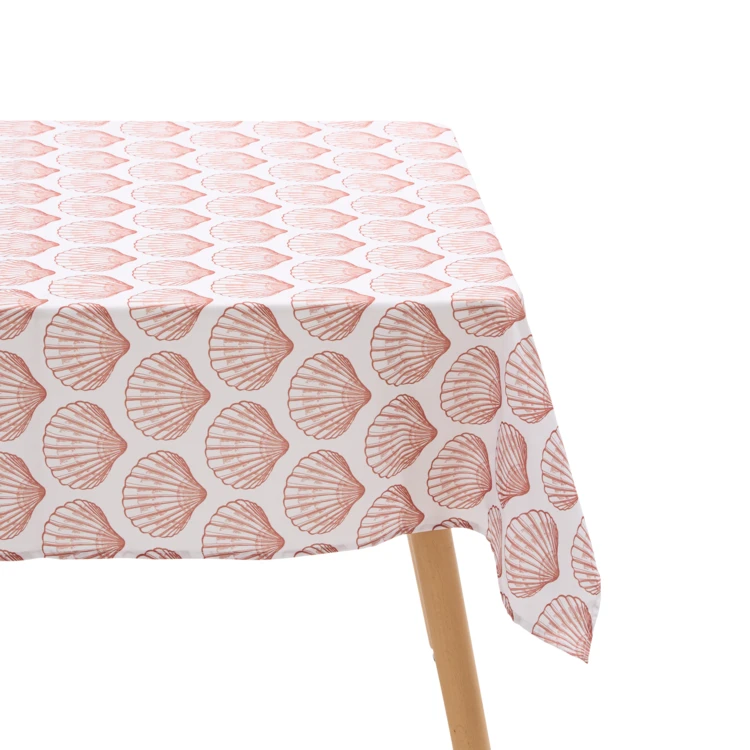 Nappe rectangle anti tache imprimée coquillage