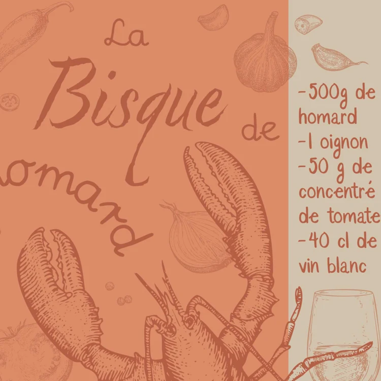 Torchon en coton motif homard cuisine