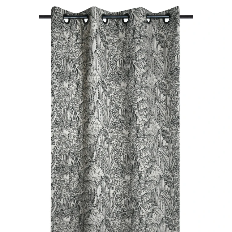 Rideau tamisant motif végétal exotique