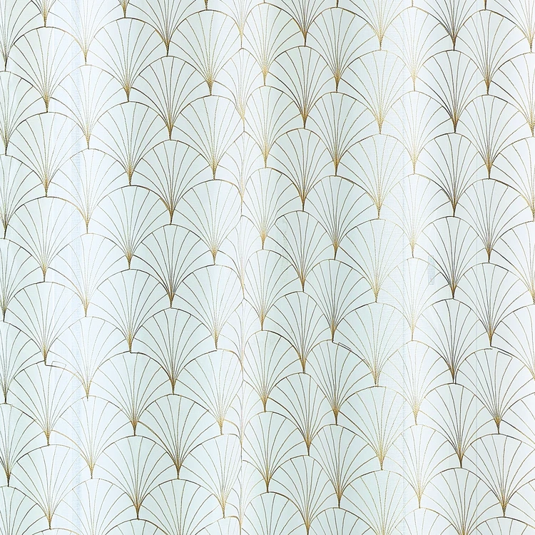 Paire de petits voilages brodés au style art déco
