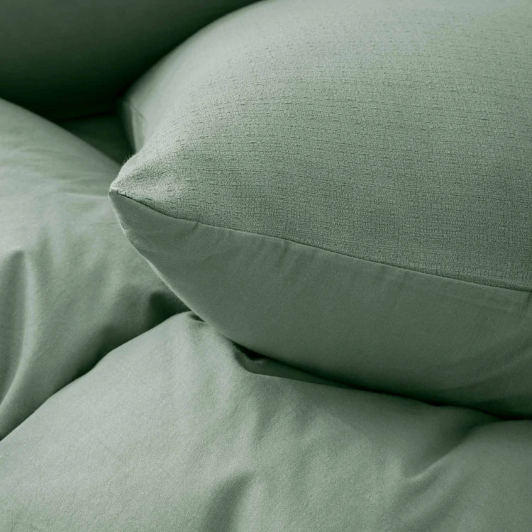 Parure de lit 3 pièces en coton tissage épais housse + taies