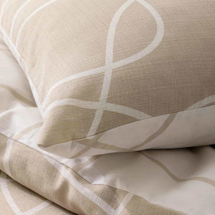 Parure de lit 3 pièces en coton relief trait design housse + taies