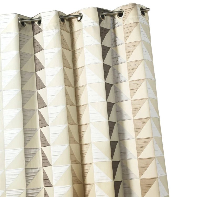 Cortina jacquard opaca com estampados triangulares