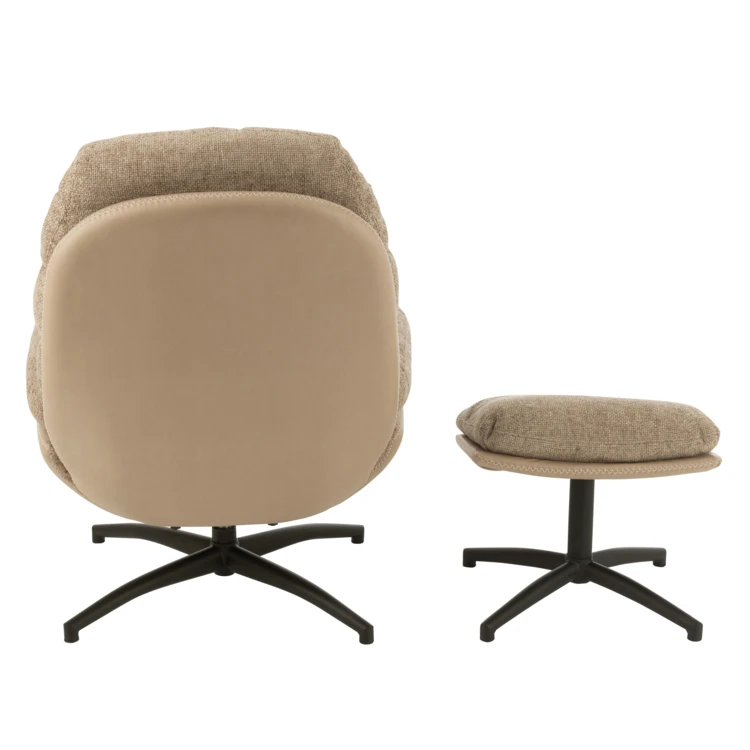 Fauteuil relax pivotant et repose pied