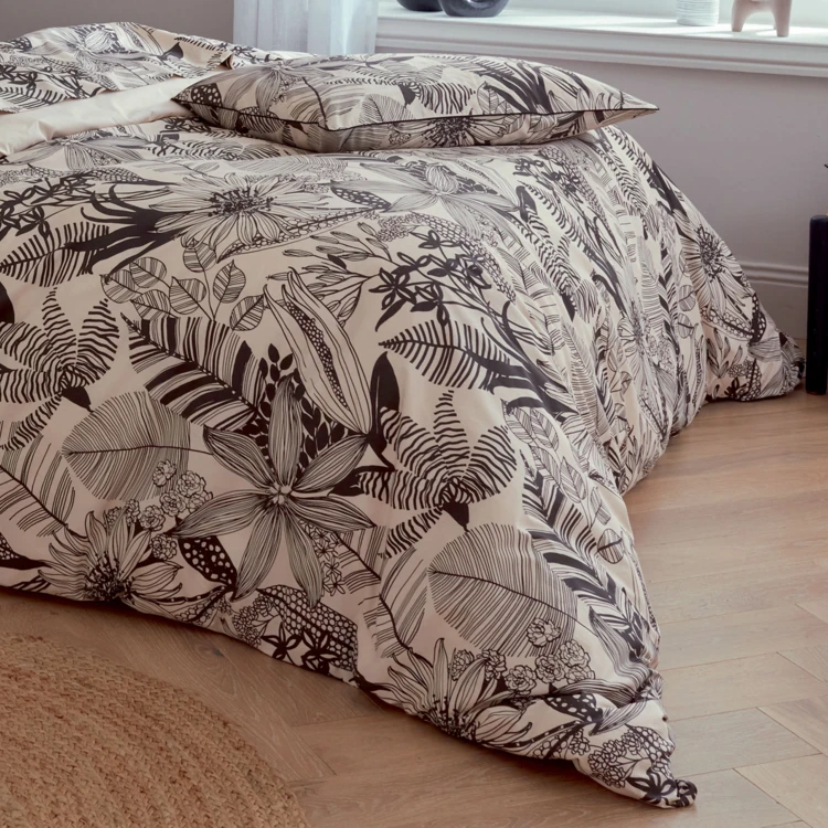 Drap plat aux impressions noires