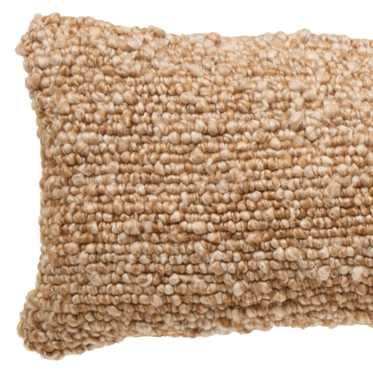 Coussin rectangulaire effet laine déhoussable
