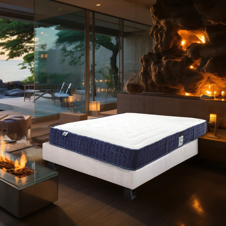 Ensemble matelas mousse 24 cm et sommier gris