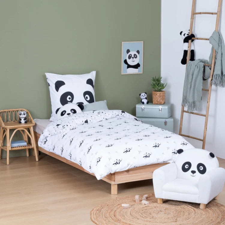Conjunto de roupa de cama com estampado de panda