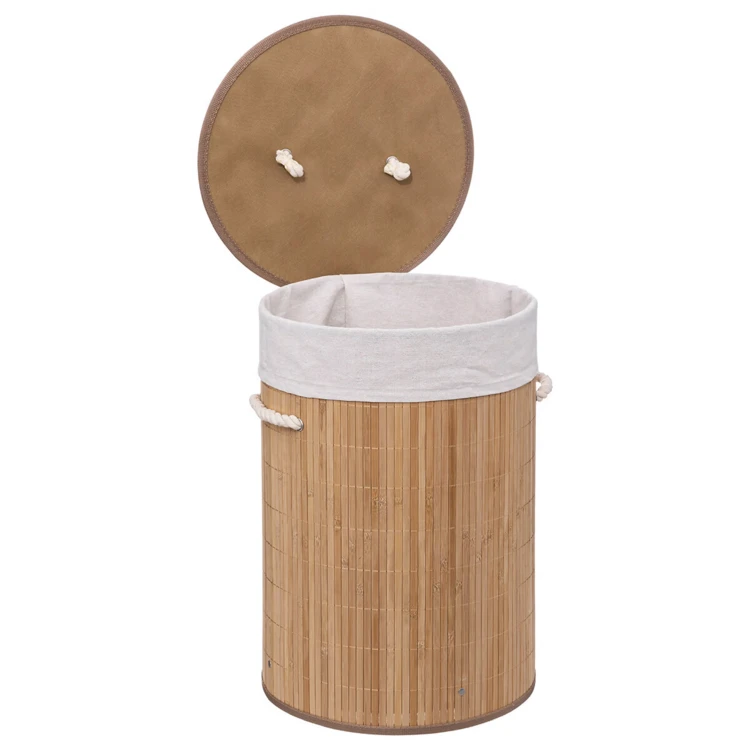 Ronde bamboe wasmand 48L