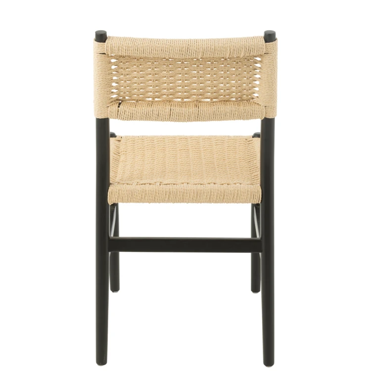 Chaise salle à manger en bois de hêtre et corde