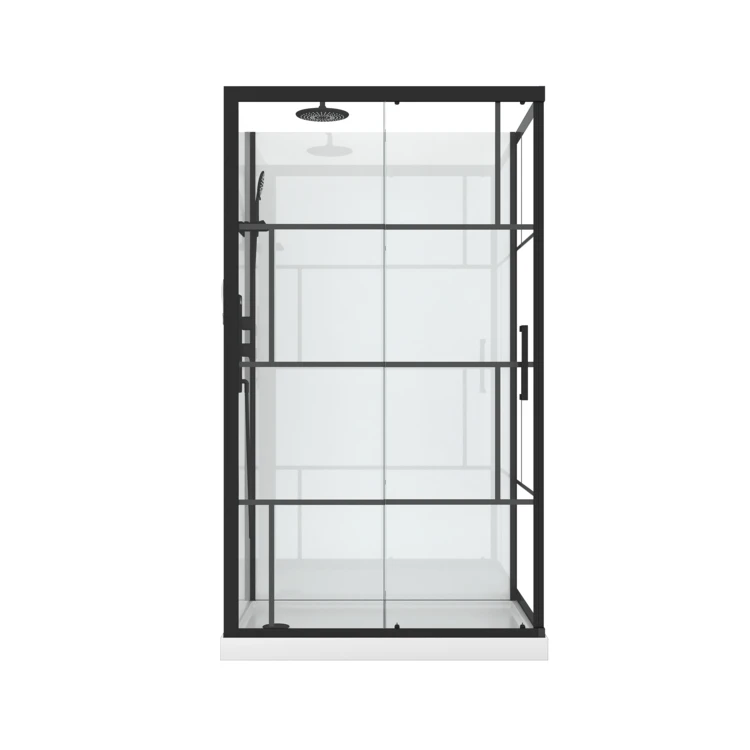 Cabine de douche rectangulaire portes coulissantes graphique