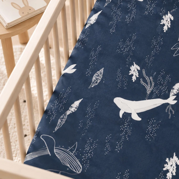 Drap-housse bébé en jersey 100% coton extensible baleine