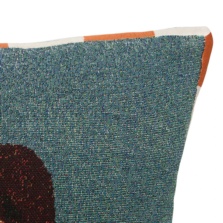 Coussin décoratif jacquard à motif portrait