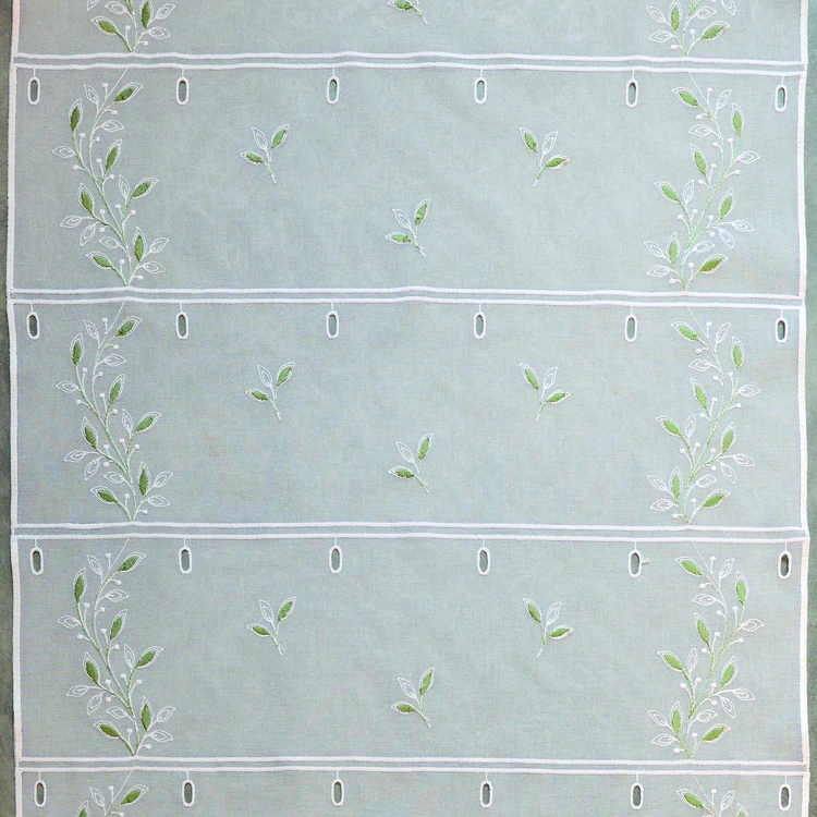 Voilage modulable brodé feuilles