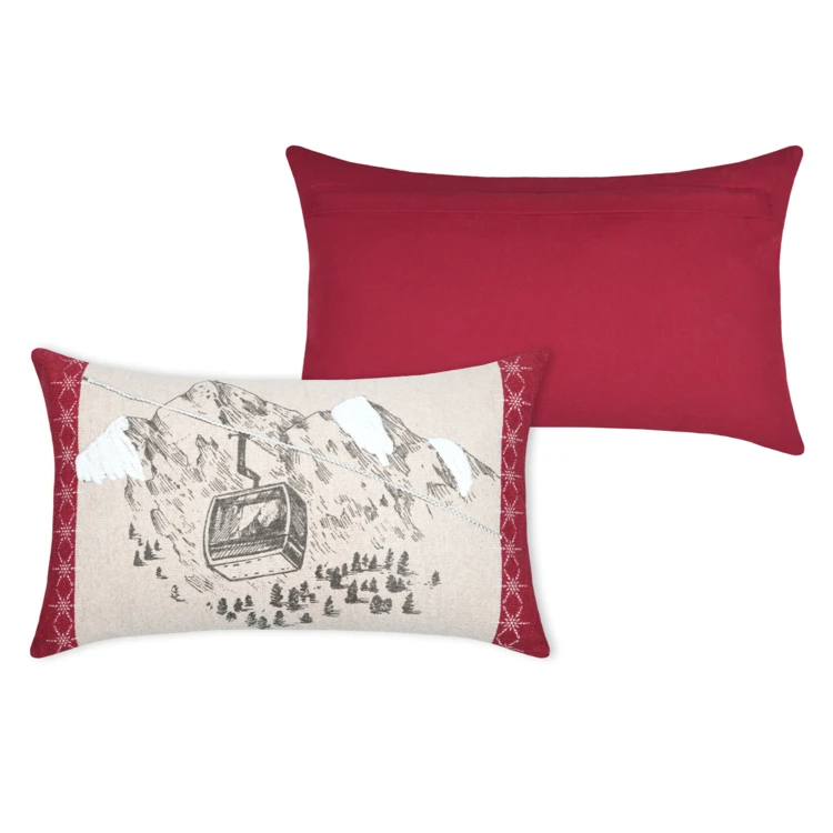 Coussin déco montagne télécabine