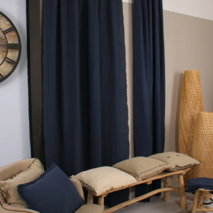 Rideau gaze de coton ajustable finition bourdon