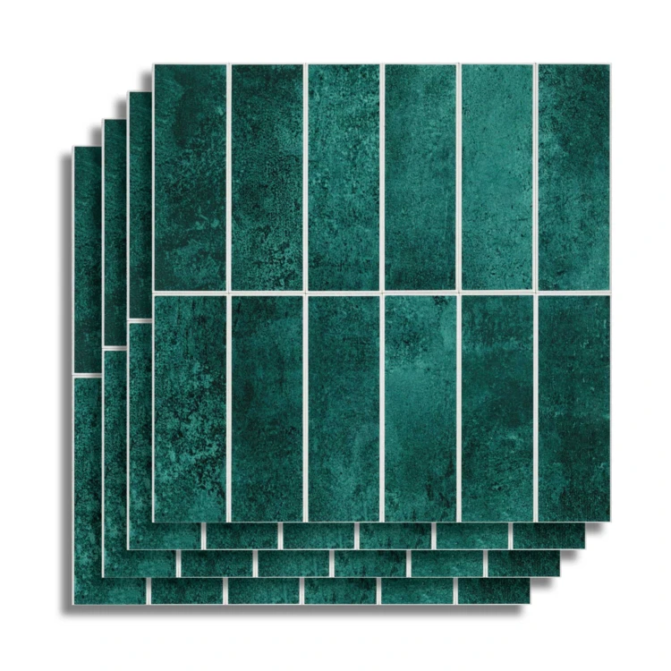 Set van 4 zelfklevende 3D-wandpanelen met tegeleffect