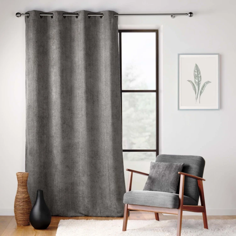 Rideau à œillets en velours chenille