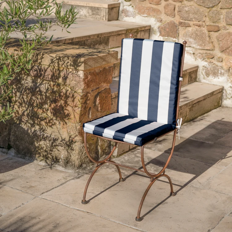 Coussin de fauteuil assise et dossier imperméable  à rayures ARCACHON