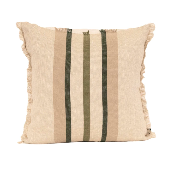 Cuscino a righe in lino e cotone
