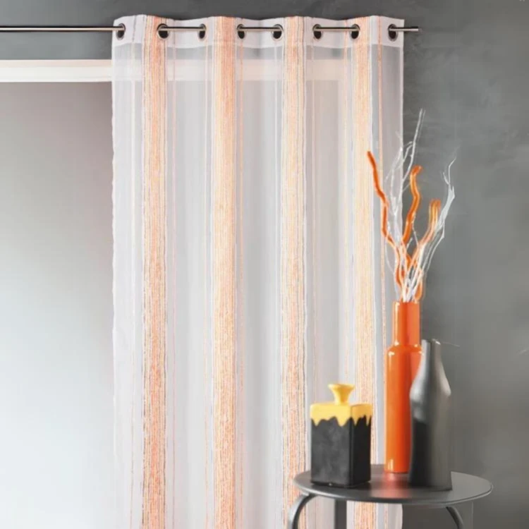 Cortina de jacquard con finas rayas verticales
