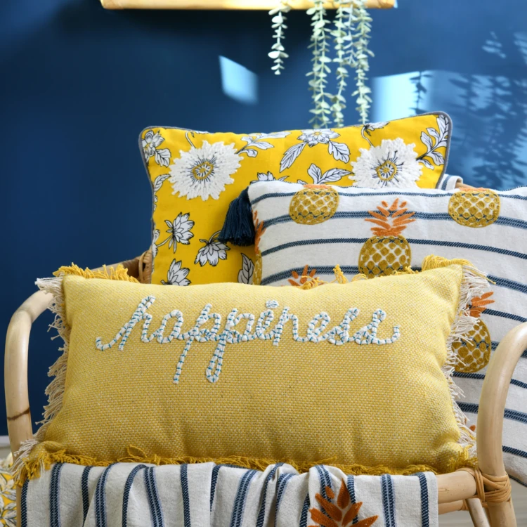 Coussin rectangulaire happiness