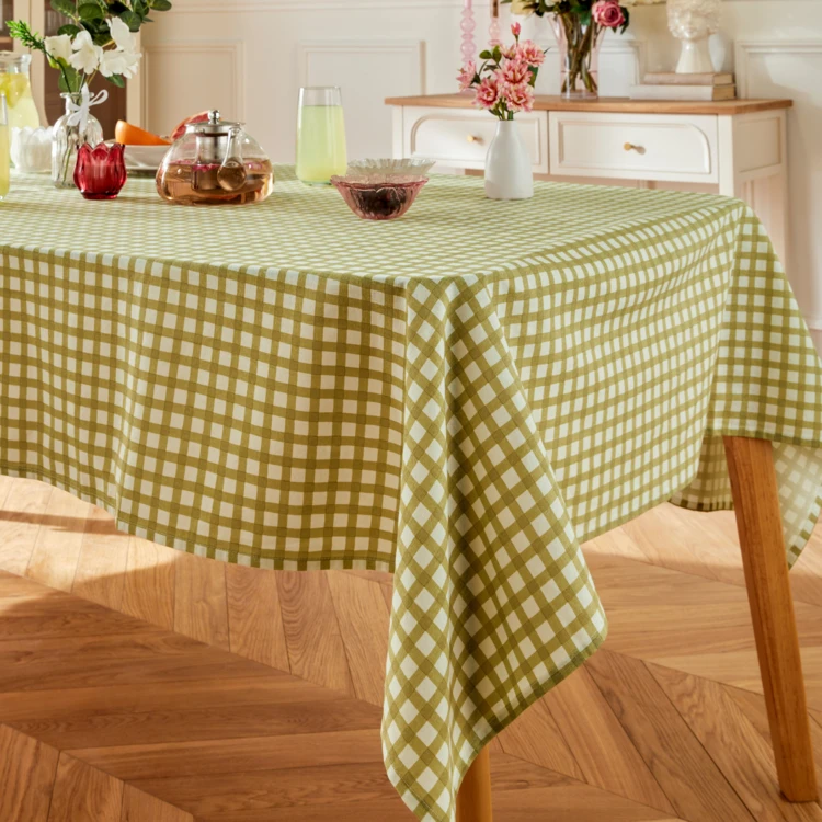 Nappe en coton vichy pour table rectangulaire
