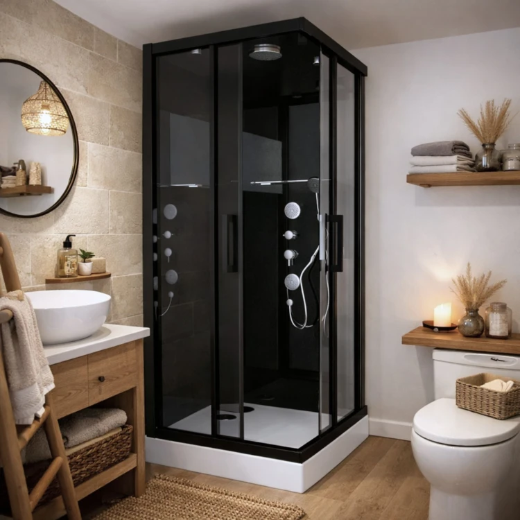 Cabine de Douche Black Mirror Carrée