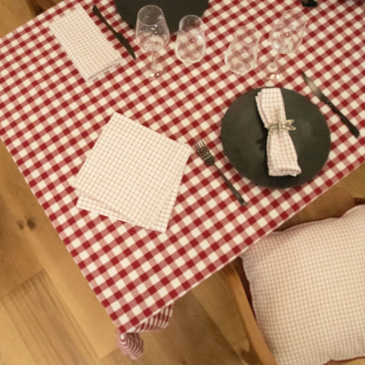 Toalha de mesa retangular em Vichy 100% algodão