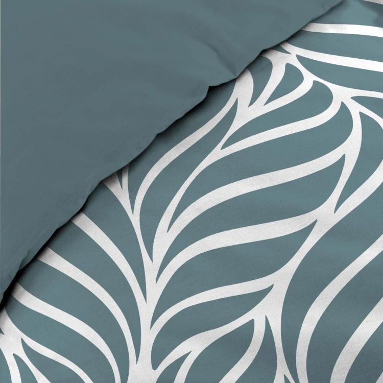 Parure de lit 3 pièces en coton feuille design housse + taies