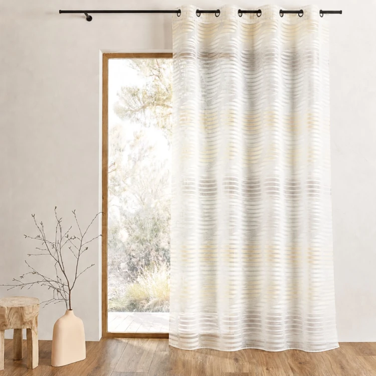 Cortina difusora de jacquard con rayas verticales onduladas