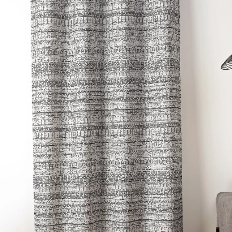 Rideau jacquard texturé inspiration minérale à oeillets