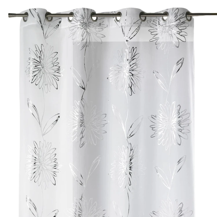 Lichte Etamine voile met Metallic "Flower" prints