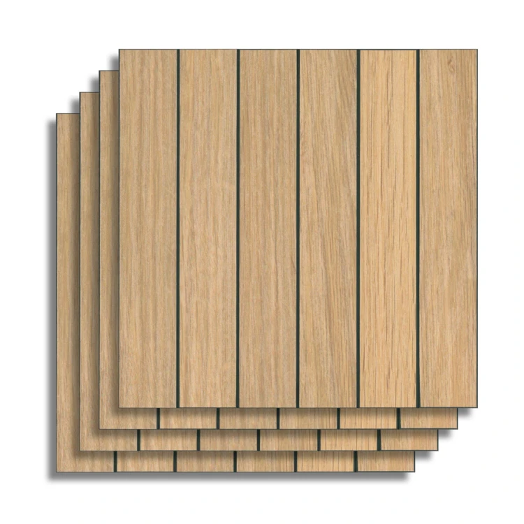 Set van 4 zelfklevende 3D-wandpanelen met houteffect