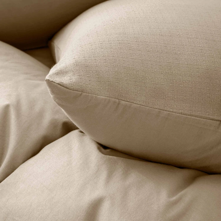Parure de lit 3 pièces en coton tissage épais housse + taies