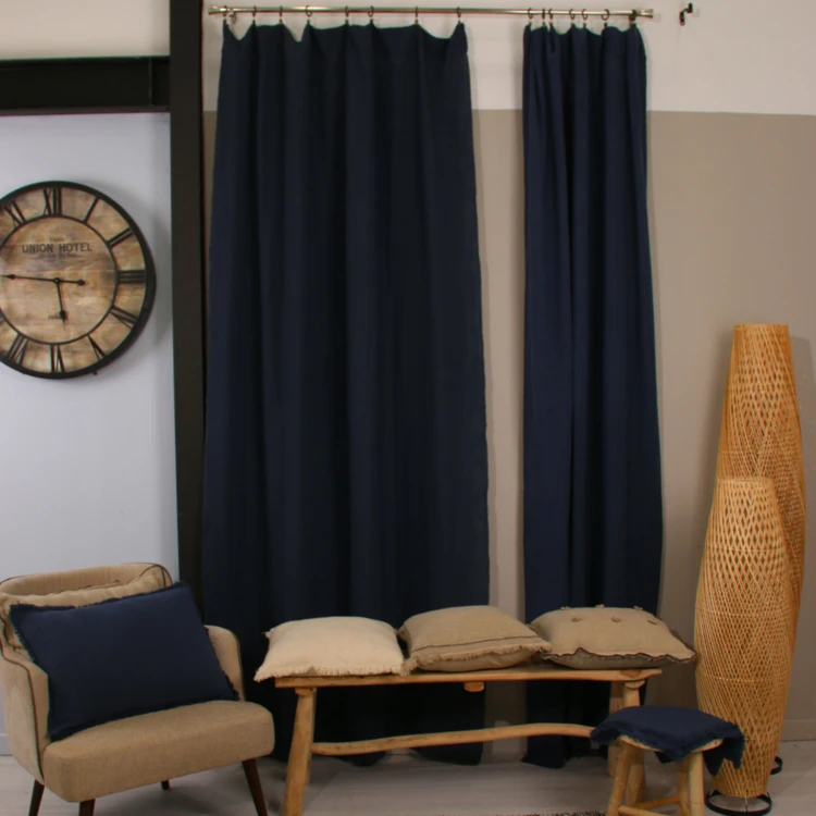 Rideau gaze de coton ajustable finition bourdon