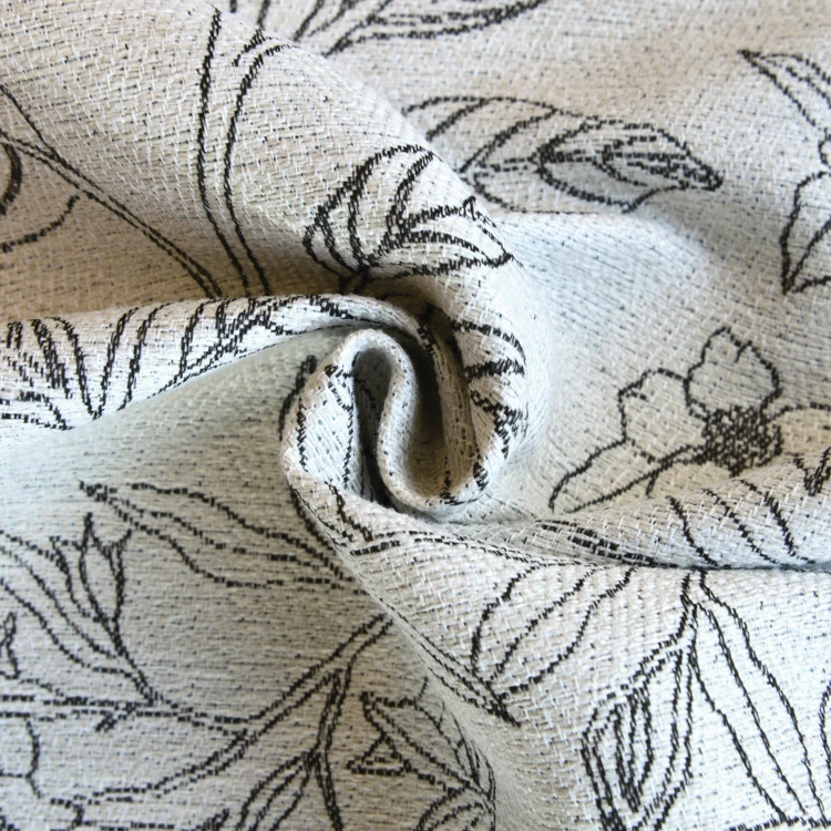 Tende Jacquard con stampa floreale e pappagalli