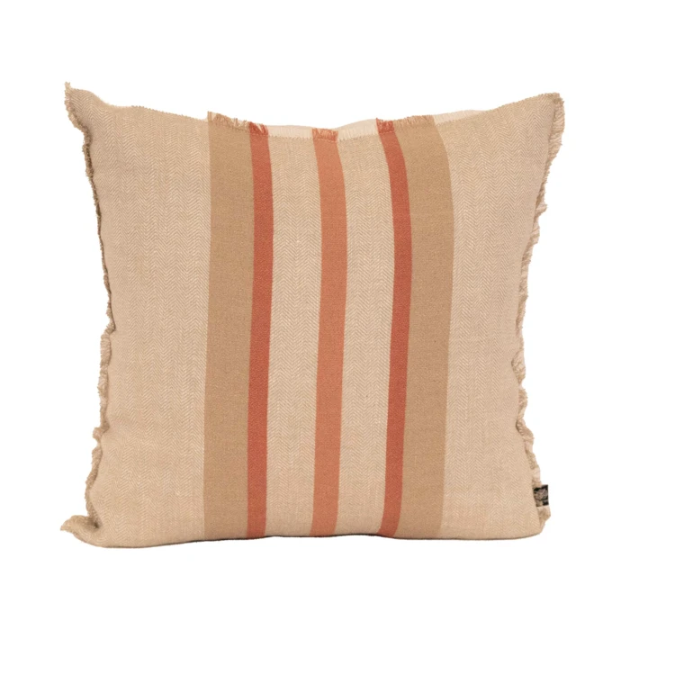 Cuscino a righe in lino e cotone
