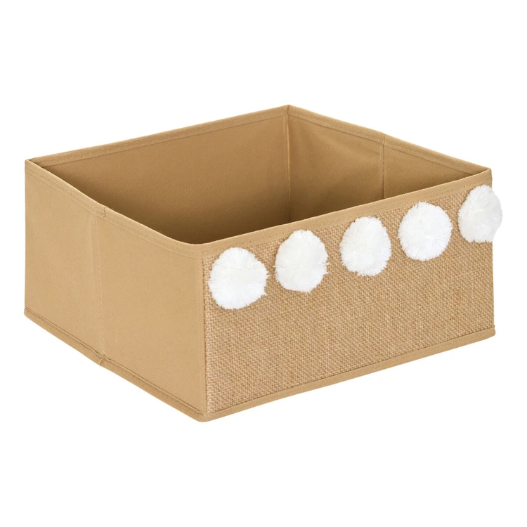Faltbare Aufbewahrungsbox mit Pompons
