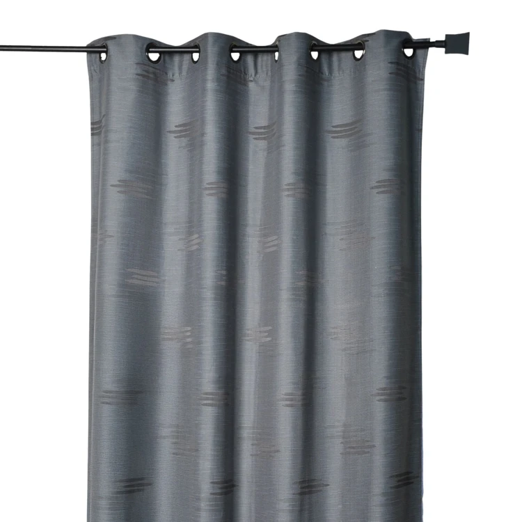 Tenda jacquard con forme geometriche e occhielli