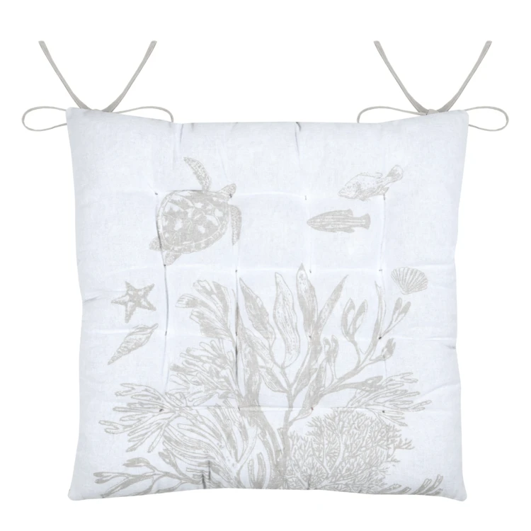 Capa de cadeira em polycotton acolchoado de 16 pontos com atilhos