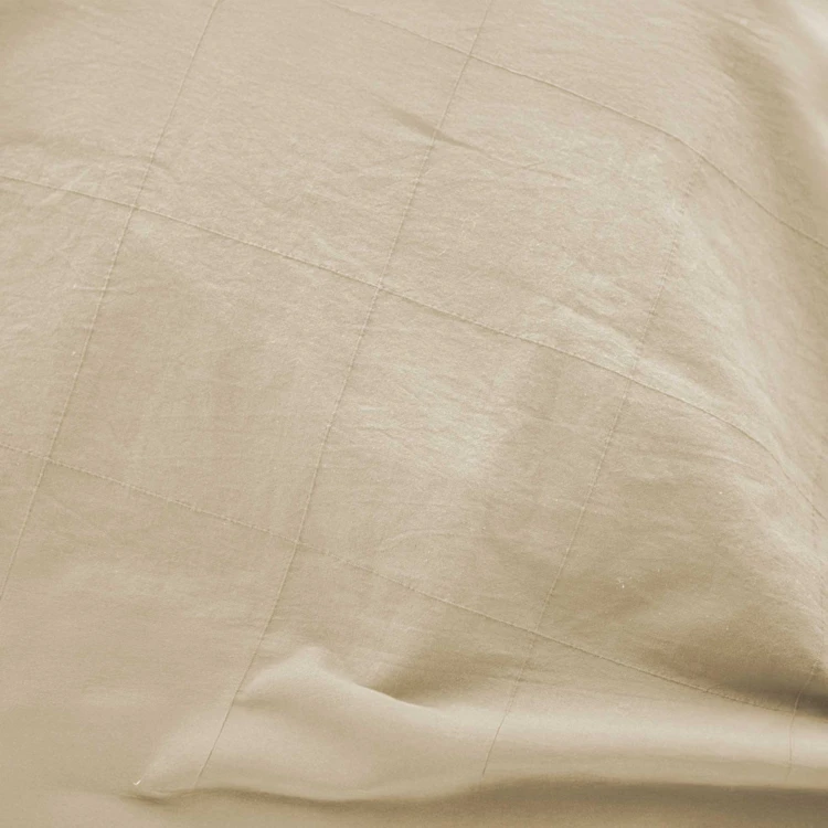 Juego de cama de algodón lavado con estampado de cuadros jacquard