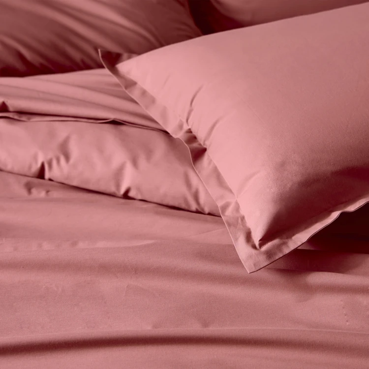 Drap plat piqué uni en percale de coton