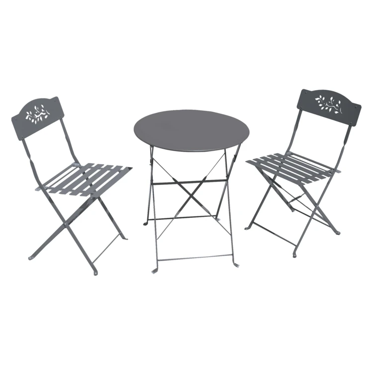 2er-Set klappbare Gartenstühle aus Stahl