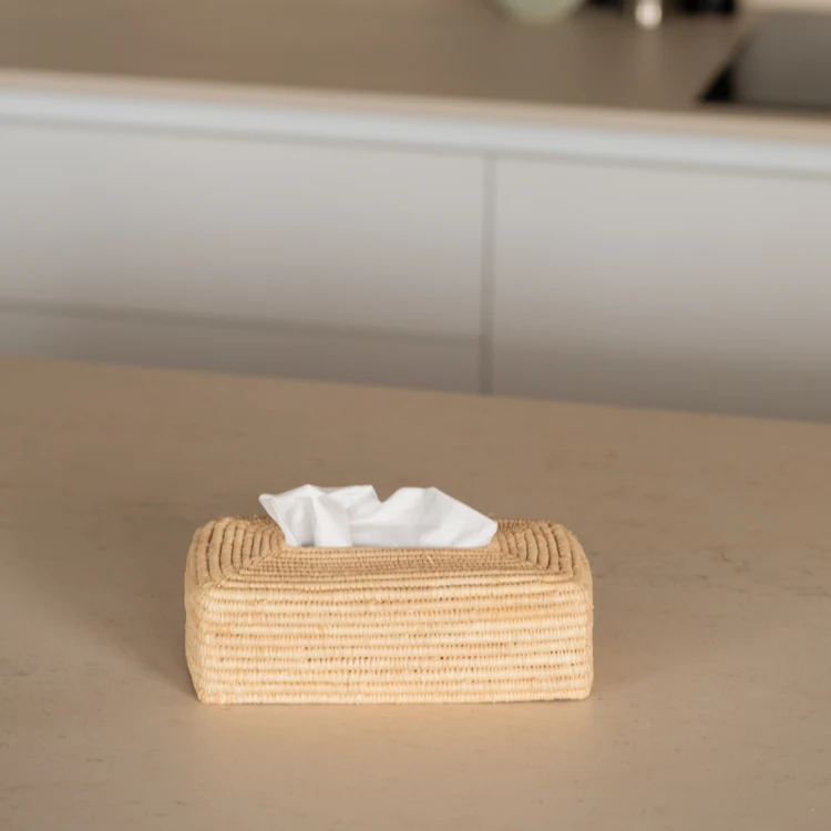 Taschentuchbox aus natürlichem Palmblatt