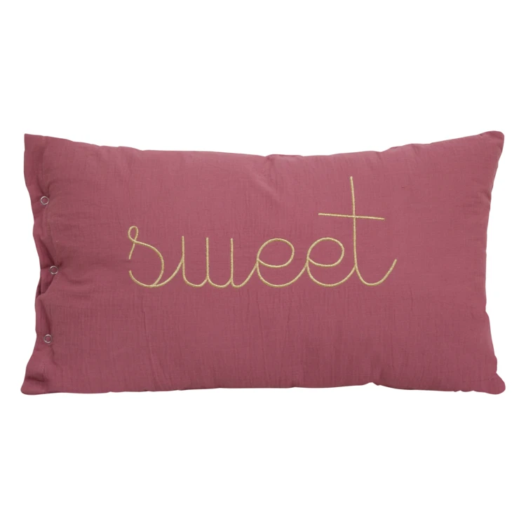 Coussin gaze de coton avec mot doux